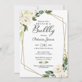 ブランチ&バブリーブライダルシャワー緑のフローラ 招待状 (正面)