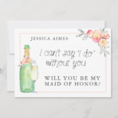 ブランチ&バブリーブライダルブランチメイド・オブ・オーナー（花嫁付き添い人）カード 招待状 (正面)