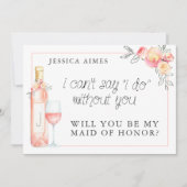 ブランチ&バブリーブライダルブランチメイド・オブ・オーナー（花嫁付き添い人）カード 招待状 (正面)