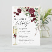 ブランチ&バブリーブルゴーニュバラつる植物ブライダルシャワー 招待状 (スタンド正面)