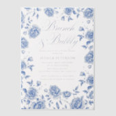 ブランチ&バブリーブルーシノワズリーブライダルシャワー ベラム紙招待状 (正面)