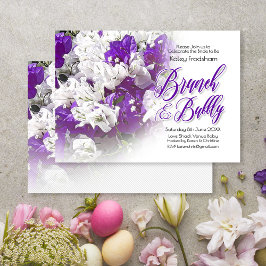 ブランチ&バブリーホワイトパープル結婚式招待状 招待状