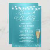 ブランチ&バブリーモダンターコイズブライダルシャワー 招待状 (正面/裏面)