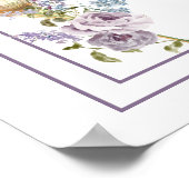 ブランチ&バブリーラベンダーと薄紫ブライダルシャワー ポスター (角)