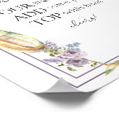 ブランチ&バブリーラベンダーと薄紫ブライダルシャワー ポスター (角)