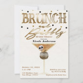 ブランチ&バブリーワイン金ゴールドハロウィーンブライダルシャワー 招待状 (正面)
