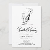 ブランチ&バブリーヴィンテージシャンパンブライダルシャワー 招待状 (正面)