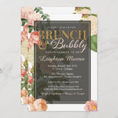 ブランチ&バブリーヴィンテージフローラブライダルシャワー 招待状 (正面/裏面)