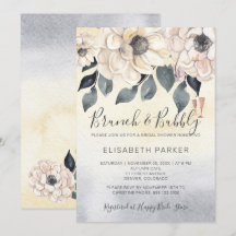 ブランチ&バブリー水カラーフローラブライダルシャワー