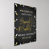ブランチ&バブリー紙吹雪ブライダルシャワー歓迎 箔ポスター (レイダウン)
