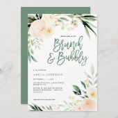 ブランチ&バブリー緑と桃の水色フローラ (正面/裏面)