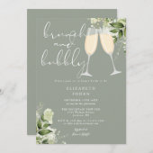 ブランチ&バブリー緑ブライダルシャワー 招待状 (正面/裏面)