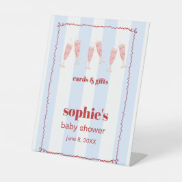 ブランチ&バブリー赤ちゃんシャワーカード&ギフトサイン 台座サイン