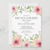 ブランチ&バブリー赤面ピンクフローラ招待状 (正面)