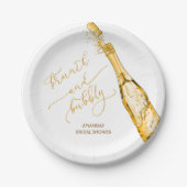 ブランチ&バブリー金ゴールドブライダルシャワー ペーパープレート (正面)
