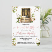 ブランチ&バブリー、ピンク&グリーンバラ、ブライダルシャワー 招待状 (スタンド正面)