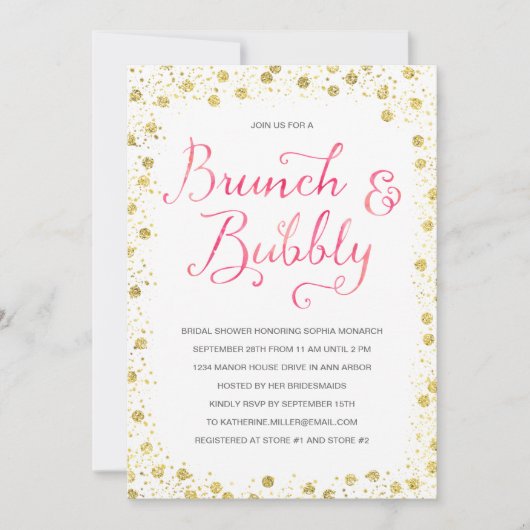 ブランチ&バブリー |ブライダルシャワー招待状 招待状 (正面)