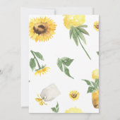 ブランチ、バブリー&ベビーひまわり赤ちゃんシャワー 招待状 (裏面)