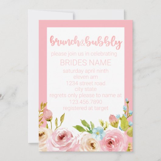 ブランチ&バブリー 招待状 (正面)