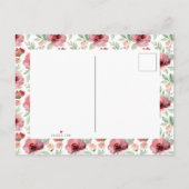 ブランチ&バブリー | 水彩フローラブライダルシャワー インビテーションポストカード (裏面)