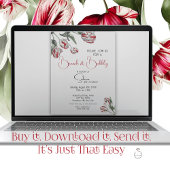 ブランチ&バブリー |赤と白のレンブラントのチューリップ 招待状