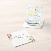 ブランチ&バブルコースター | ブライダルシャワーフローラ スクエアペーパーコースター (インサイチュ)