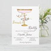 ブランチ＆バブルリーグラス、輝くブライダルシャワー 招待状 (スタンド正面)