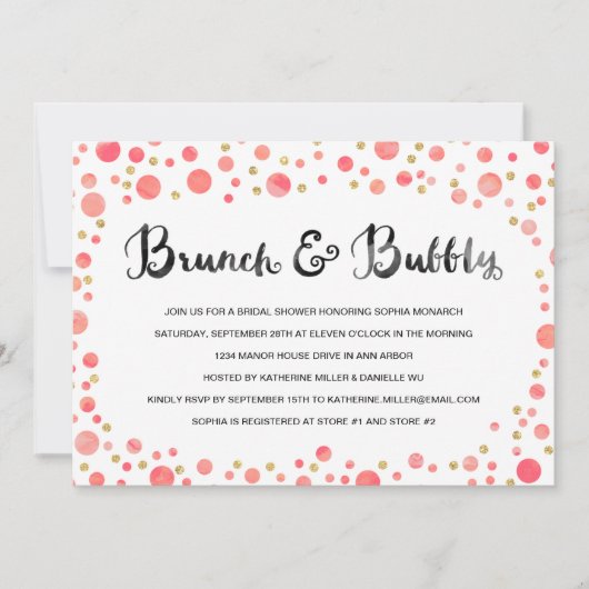 ブランチ & バブルリー | ウェディングシャワーの招待状 招待状 (正面)