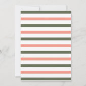 ブランチ & バブルリー、ピンク & グリーンローズ、ブライダルシャワー 招待状 (裏面)