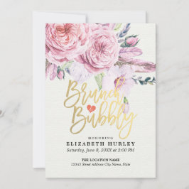 ブランチ & バブル ブライダルシャワーボホ フラワーフェザー 招待状