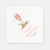 ブランチ バブル ブライダル シャワー ピーチ アプリコット スタンダードカクテルナプキン (正面)