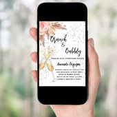 ブランチ バブル ブライダル シャワー ブッシュ ピンク パンパス グラス 招待状