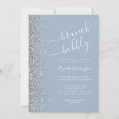 ブランチ&バブーブリーダスティブルーシルバーブライダルシャワー 招待状 (正面)