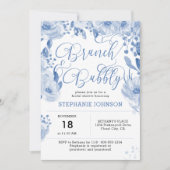 ブランチ&バブーブリーダスティーブルーフローラブライダルシャワー 招待状 (正面)