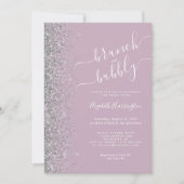 ブランチ&バブーブリーダスティ薄紫シルバーブライダルシャワー 招待状 (正面)
