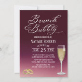 ブランチ&バブーブリーバーガンディーレッドグラデーションブライダルシャワー 招待状 (正面)