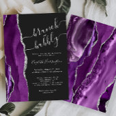 ブランチ&バブーブリーパープルシルバーゲートブライダルシャワー 招待状