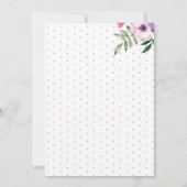 ブランチ&バブーブリーパープルピンクフローラブライダルシャワー 招待状 (裏面)