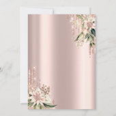 ブランチ&バブーブリーピンクの花ワインブライダルシャワー 招待状 (裏面)