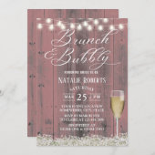 ブランチ&バブーブリーピンクバーンウッドブライダルシャワー 招待状 (正面/裏面)