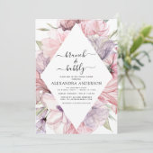 ブランチ&バブーブリーボホパープルブライダルシャワーインビタティ 招待状 (スタンド正面)