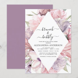 ブランチ&バブーブリーボホパープルブライダルシャワーインビタティ 招待状