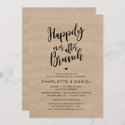 ブランチ、ポストの駆け落ち結婚の後は幸せに 招待状 (正面/裏面)