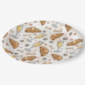 ブランチ&ポーズ紙プレート – クロワサンツとミモサス ペーパープレート (アングル)