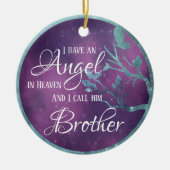 ブランチ&蝶フレーム記念パーソナライズされた資料 セラミックオーナメント (正面)