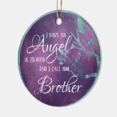 ブランチ&蝶フレーム記念パーソナライズされた資料 セラミックオーナメント (左)