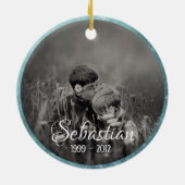 ブランチ&蝶フレーム記念パーソナライズされた資料 セラミックオーナメント (裏面)