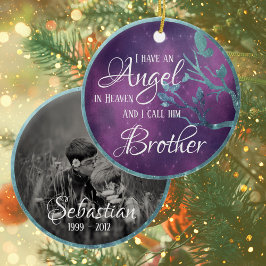 ブランチ&蝶フレーム記念パーソナライズされた資料 セラミックオーナメント