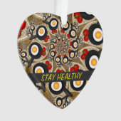 ブランチFractal Art食おもしろいべ物、トマト、卵文字 オーナメント (正面)