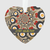 ブランチFractal Art食おもしろいべ物、トマト、卵文字 オーナメント (裏面)